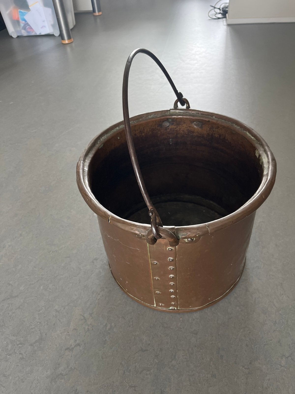 Antieke Koperen Ketel / Pot met Handvat, Antiek en Kunst, Ophalen, Koper