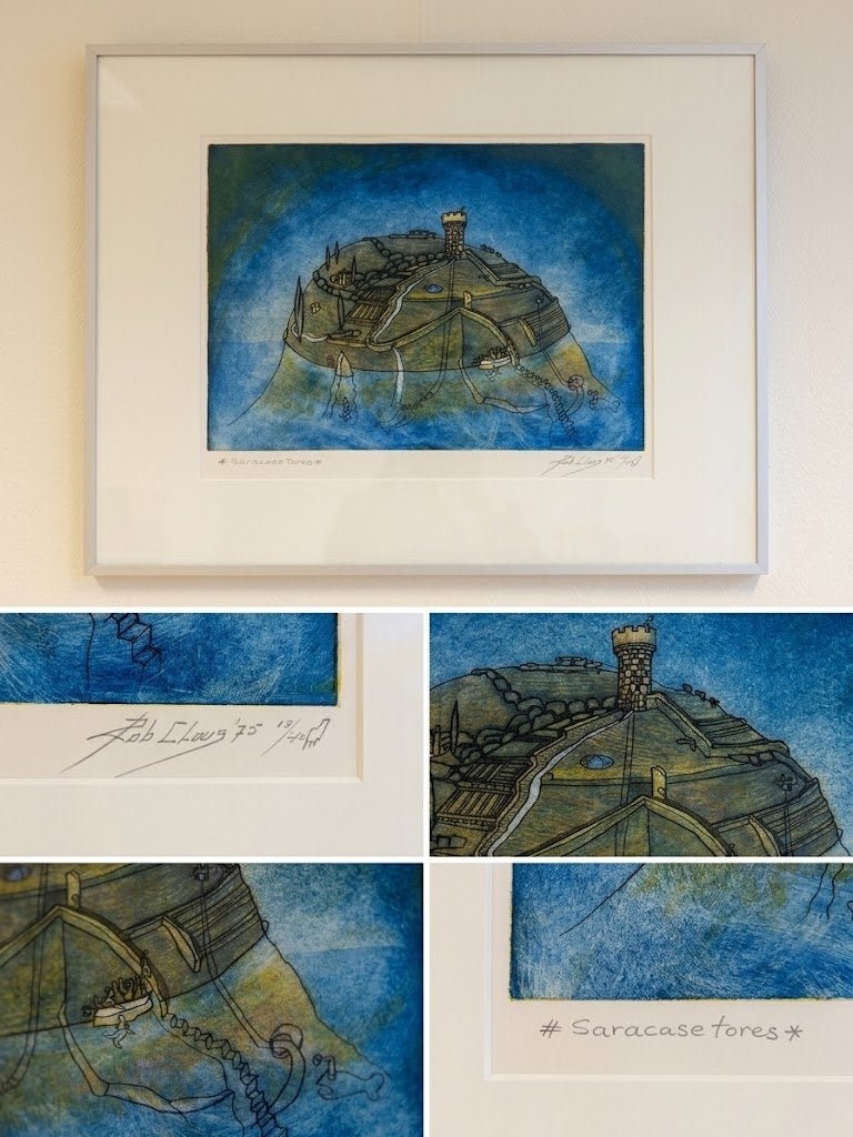 Saracase tores - Rob Clous '75 - Ets, Ophalen of Verzenden, Gesigneerd, Landschap, 1950 - 1999
