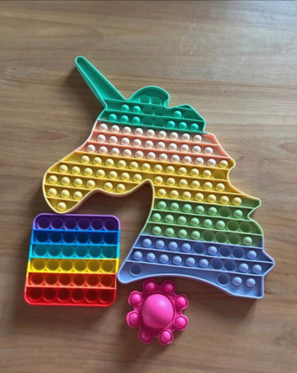 3 POP ITS grote unicorn, vierkant en vis, Ophalen of Verzenden, Zo goed als nieuw