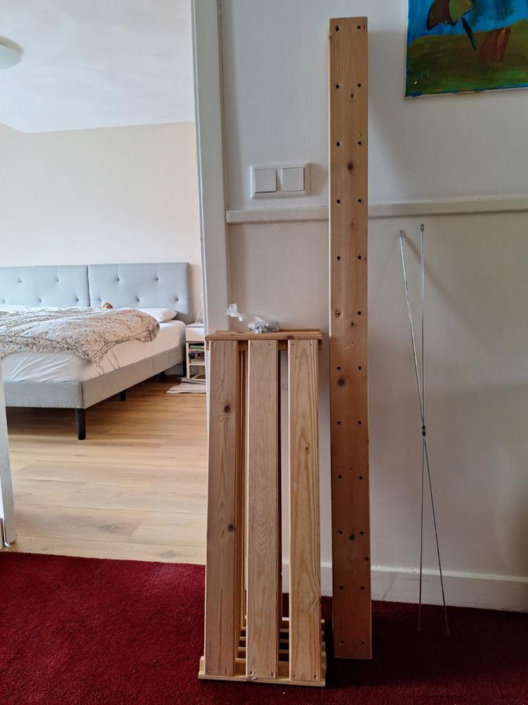 Ikea Hejne Houten rek met 5 planken, Ophalen, Gebruikt, Rustiek, Functioneel, Hout