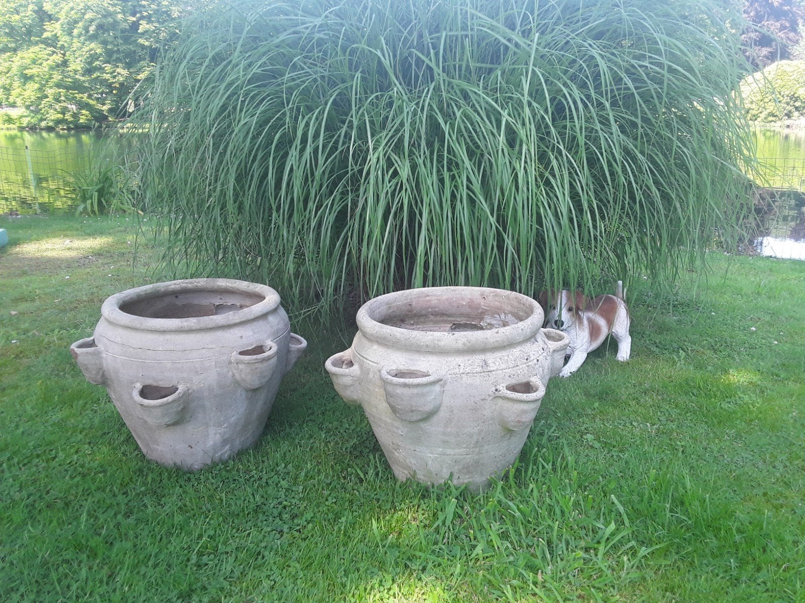 Aarbeien potten, terracotta.......2 stuks, Tuin en Terras, Bloempotten, Aardewerk, Minder dan 40 cm, Rond, Ophalen