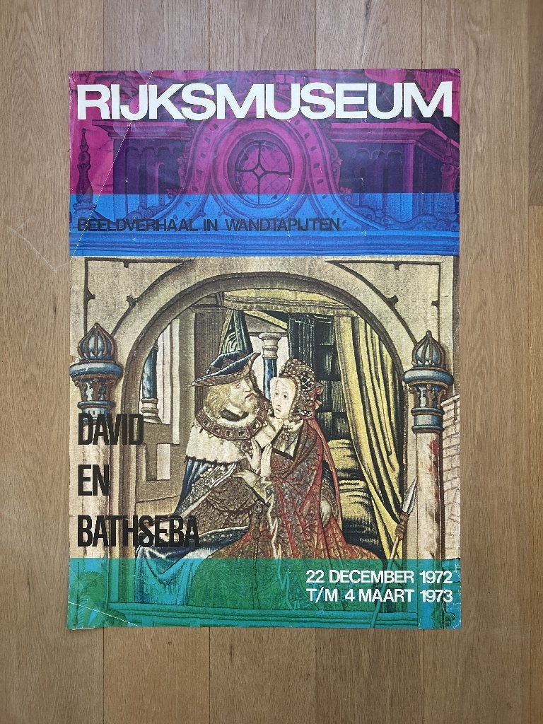 Original 1972 Rijksmuseum Poster - David en Bathseba, Ophalen of Verzenden