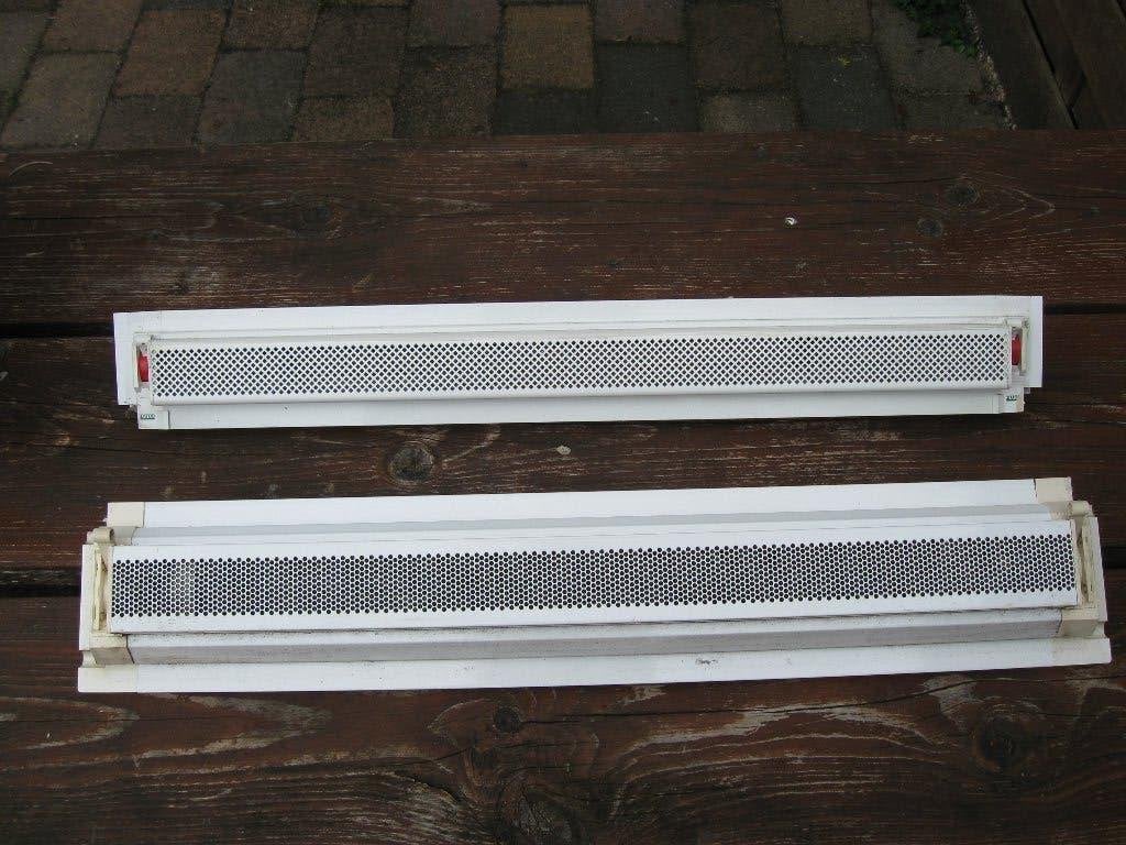 2 Ventilatie roosters voor ramen met HR glas, Gevelraam of Ruit, Gebruikt, Minder dan 80 cm, Minder dan 80 cm
