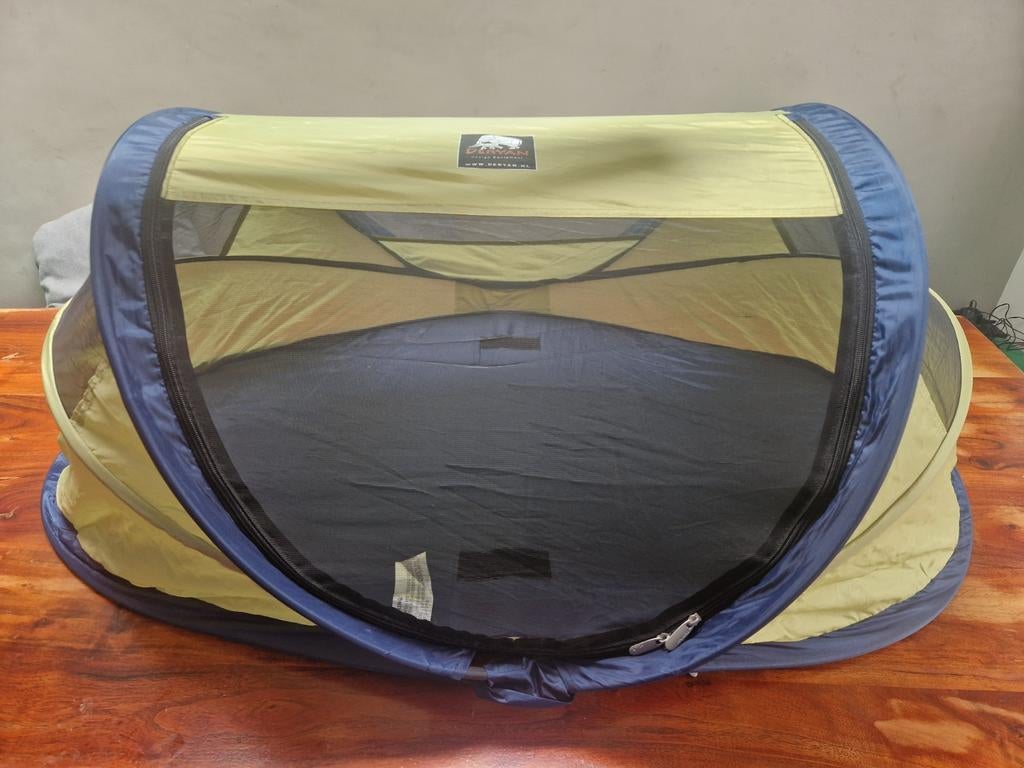 Deryan Peuter Luxe Reisbedje - Geel/Blauw, Ophalen, Gebruikt, Reisbedje
