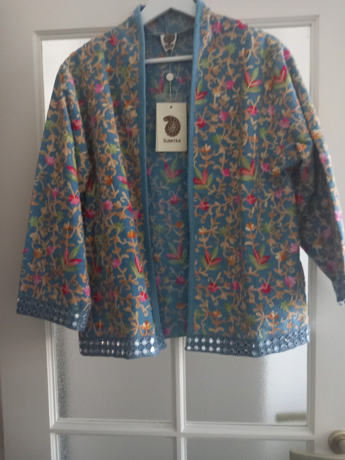 Nieuw Kimonojasje van Sumitra, gekocht op Ibiza, Kleding | Dames, Jassen | Zomer, Maat 38/40 (M), Blauw, Nieuw, Ophalen of Verzenden