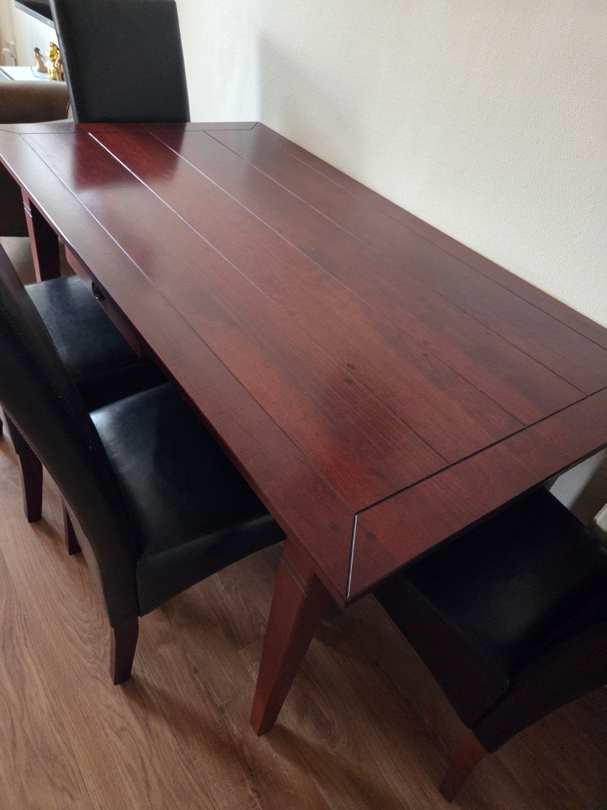 Complete eethoek: eettafel (90x160 cm) met 4 stoelen, Ophalen, Gebruikt, Klassiek, 4 tot 6 stoelen