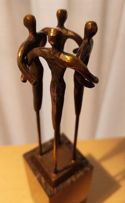 Corry Ammerlaan 1947 bronzen beeldje geinspireerd overleg., Antiek en Kunst, Verzenden, Brons