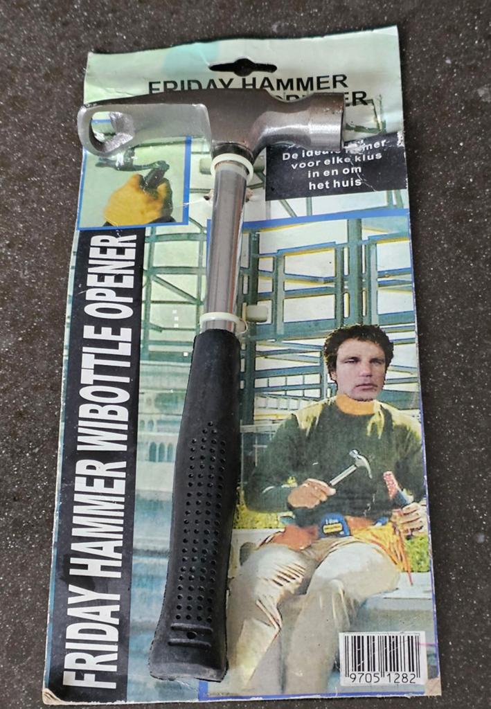 Vrijdag Hamer met opener ideale vaderdag cadeau, Ophalen of Verzenden, Nieuw