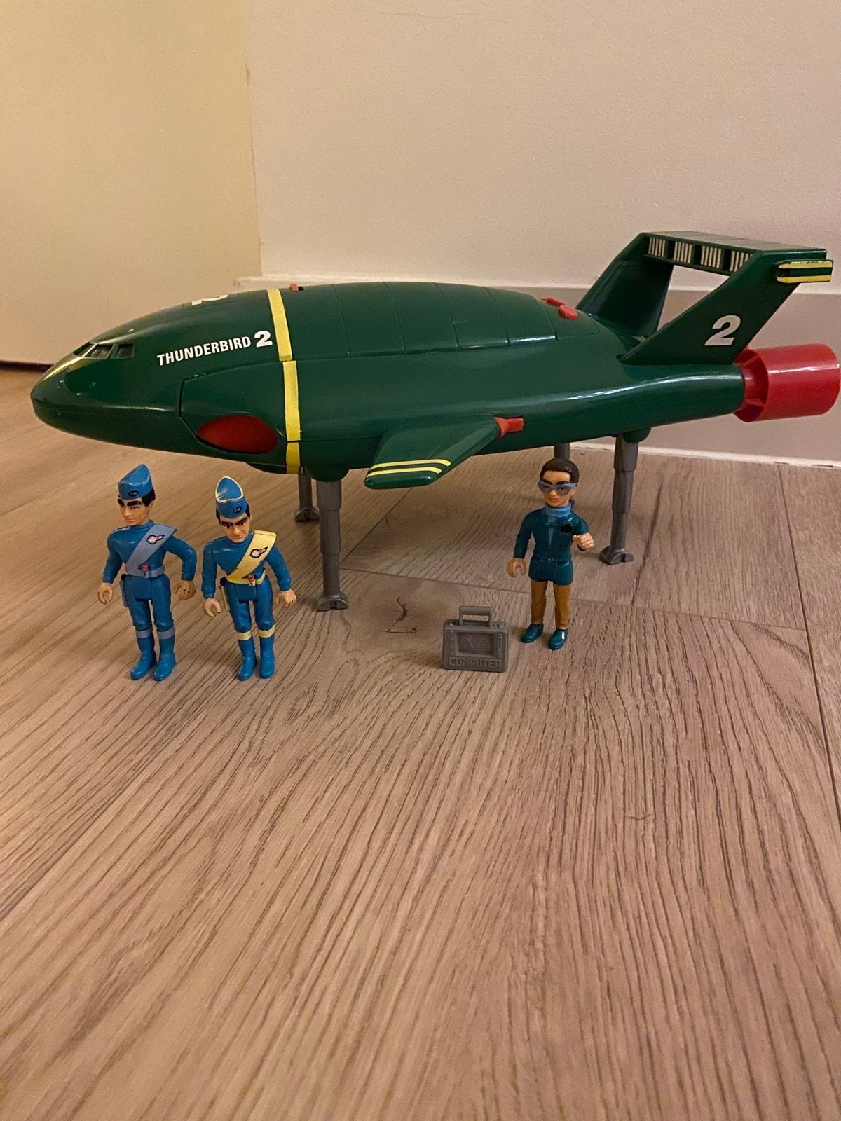 Thunderbirds 2 met Thunderbird 4 en figuren, Ophalen of Verzenden, Gebruikt, Jongen of Meisje