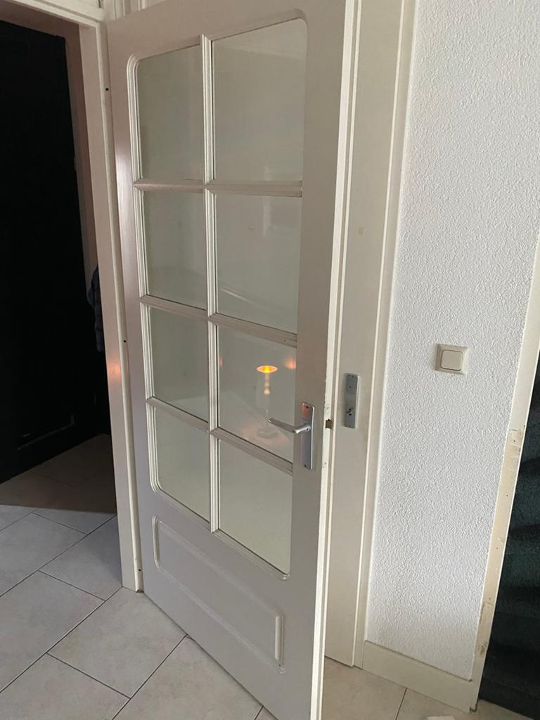 Binnendeur met geslepen glas, Ophalen, Gebruikt, 80 tot 100 cm, Binnendeur