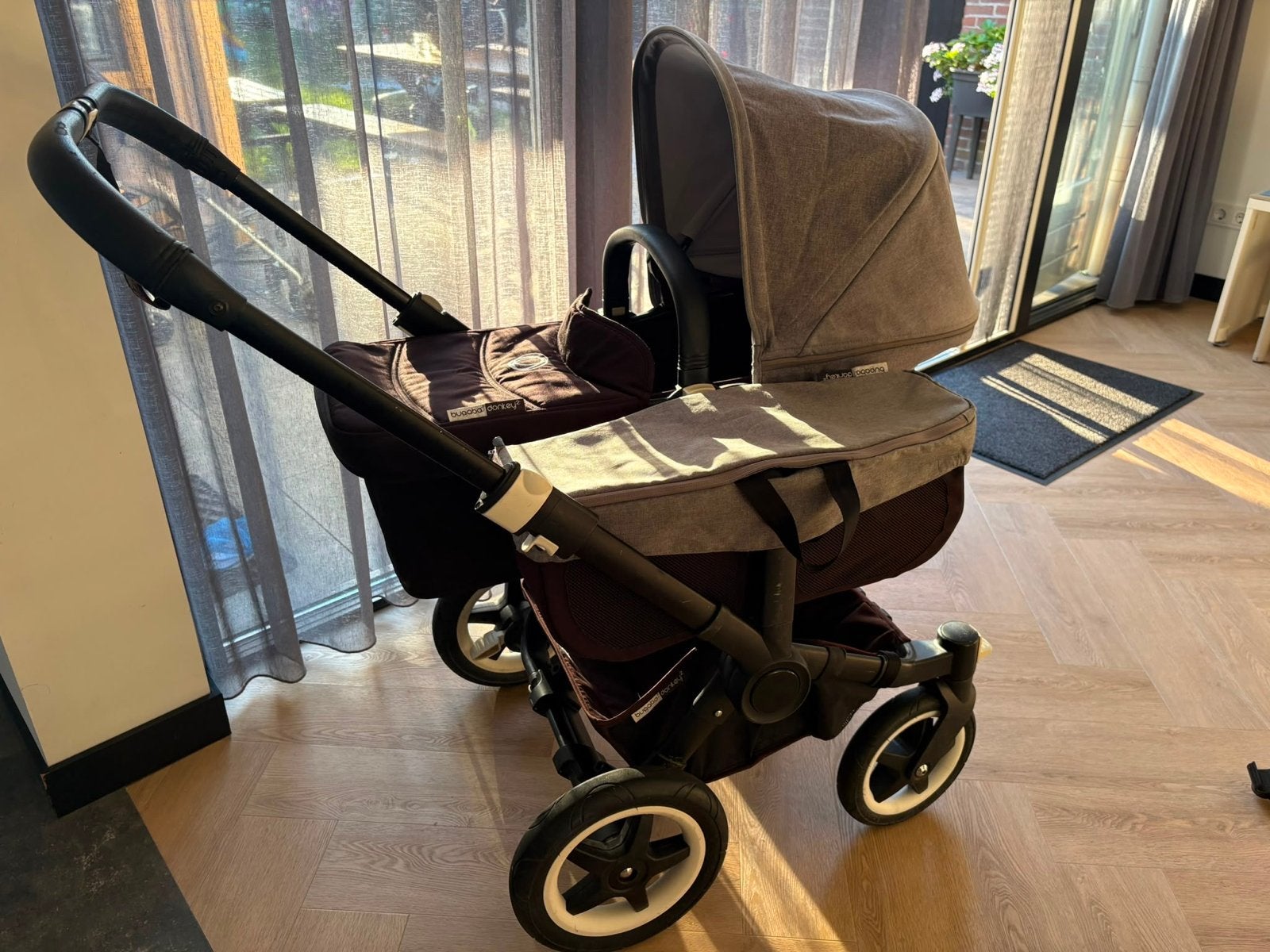 Bugaboo Donkey Duo - Complete kinderwagen voor twee, Kinderen en Baby's, Kinderwagens en Combinaties, Ophalen, Gebruikt, Combiwagen