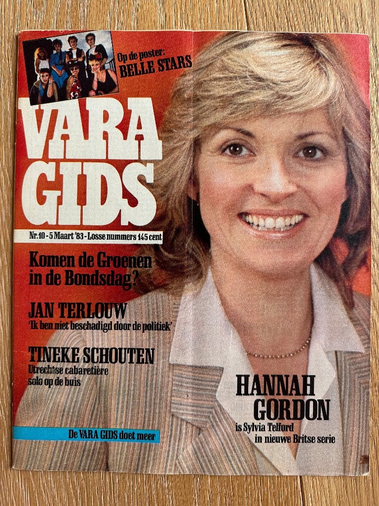 VARA Gids 5 maart 1983, met Hannah Gordon, Tineke Schouten, Ophalen of Verzenden, Gelezen, Muziek, Film of Tv