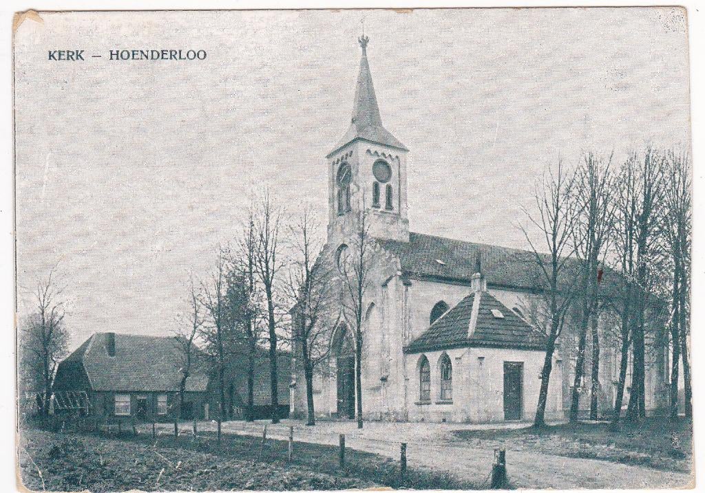 Hoenderloo Kerk met Boerderij - 1921, Verzenden, 1920 tot 1940, Gelopen, Gelderland