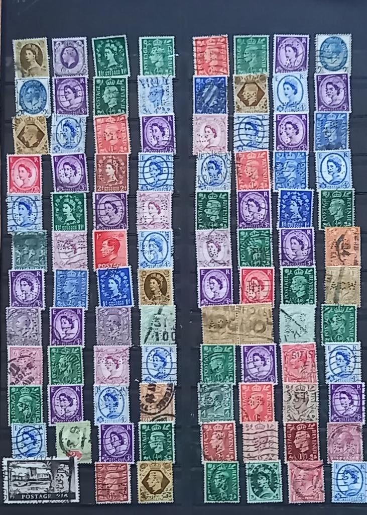 firmaperforatie perfins Engeland, Verzenden, Gestempeld