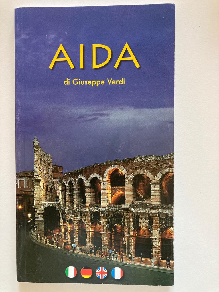 tekstboekje Aida (Verdi) - Italiaans, Duits, Engels, Frans, Ophalen of Verzenden, Zo goed als nieuw, Overige onderwerpen, Verdi