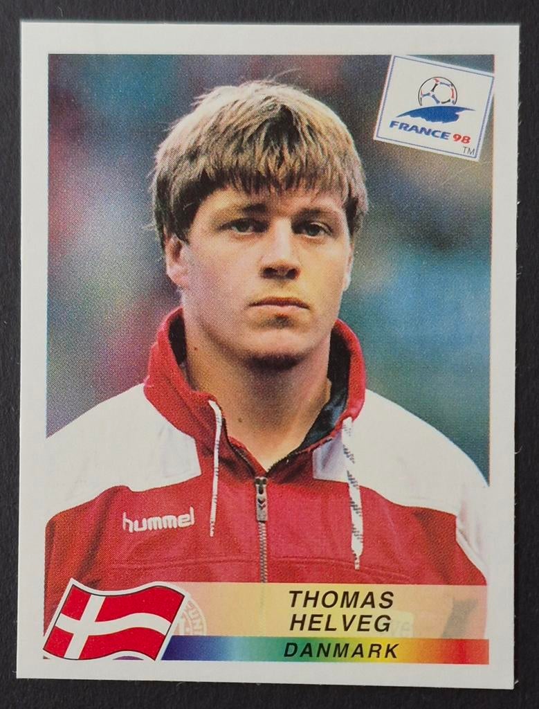 Panini sticker Thomas Helveg - Denemarken, WK 98, Ophalen of Verzenden, Zo goed als nieuw, Buitenlandse clubs, Poster, Plaatje of Sticker