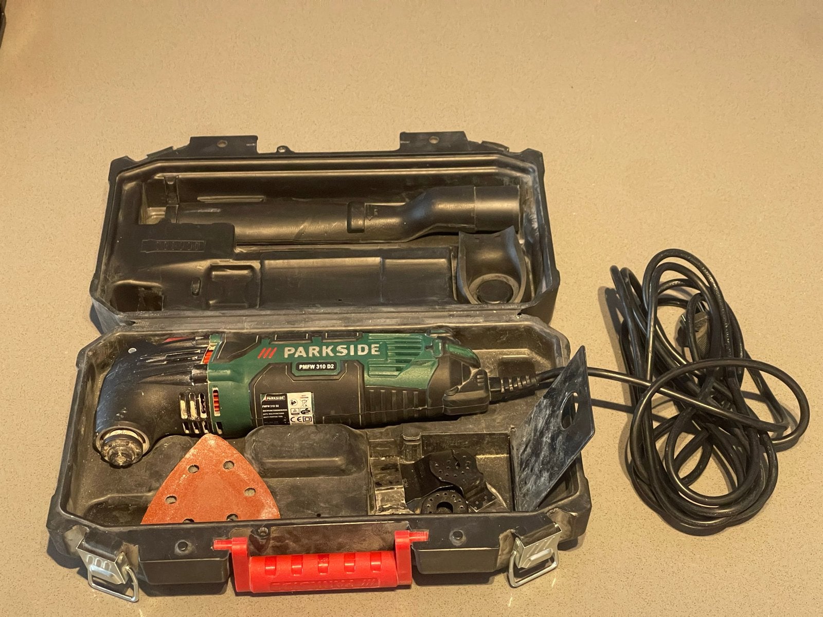 Parkside PMFW 310 D2 Multitool met accessoires, Ophalen of Verzenden, Gebruikt, Multitool, Parkside