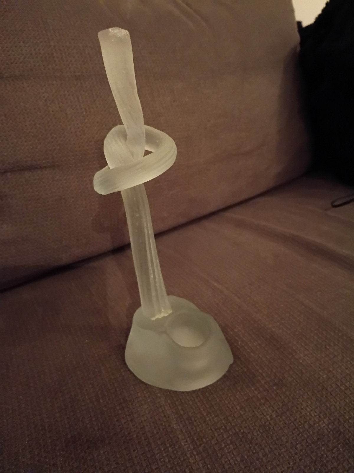 Glazen Rozensteker - Matglas met Knoopdesign, Gebruikt, Ophalen of Verzenden, Modern, Wit
