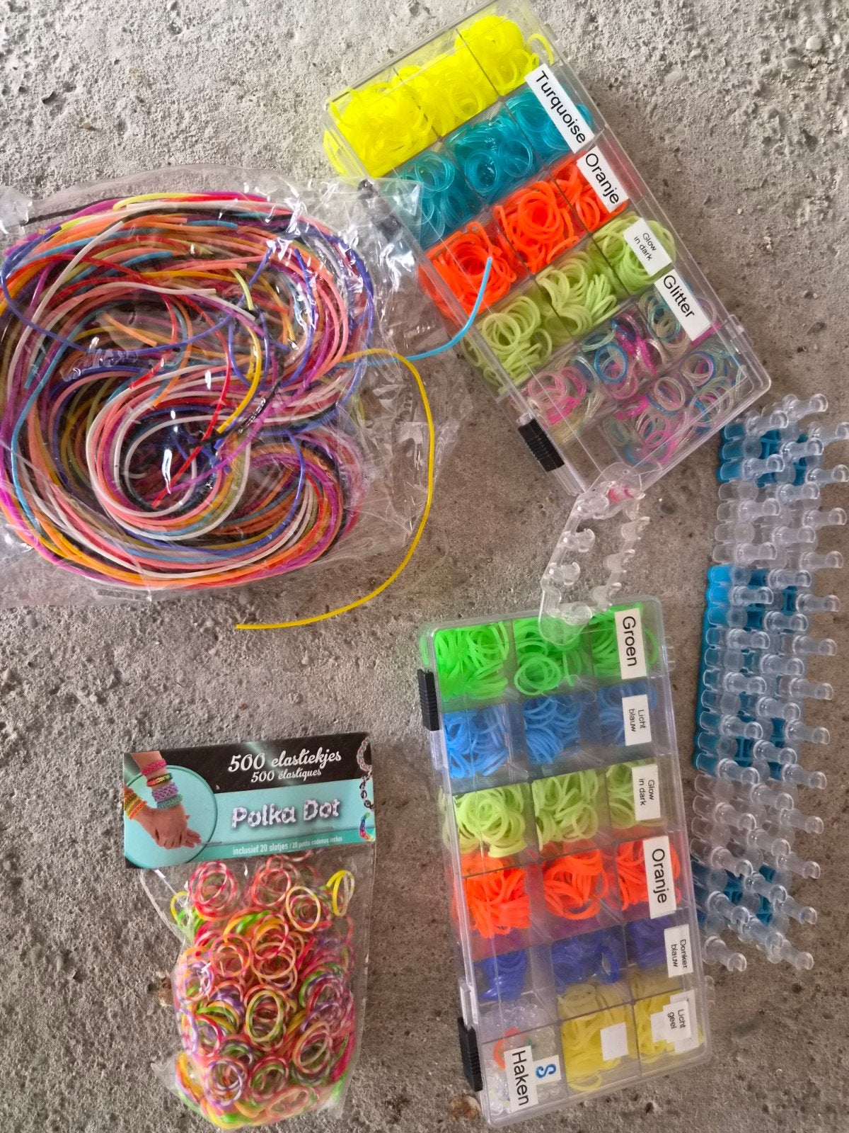 Grote set Loom elastiekjes met weefraam en accessoires, Ophalen of Verzenden, Gebruikt, Bouwen