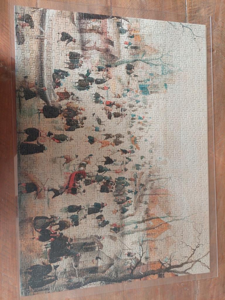Puzzel 1000 ZGAN Rijksmuseum Avercamp winters schaatsers, Ophalen of Verzenden, 500 t/m 1500 stukjes, Zo goed als nieuw