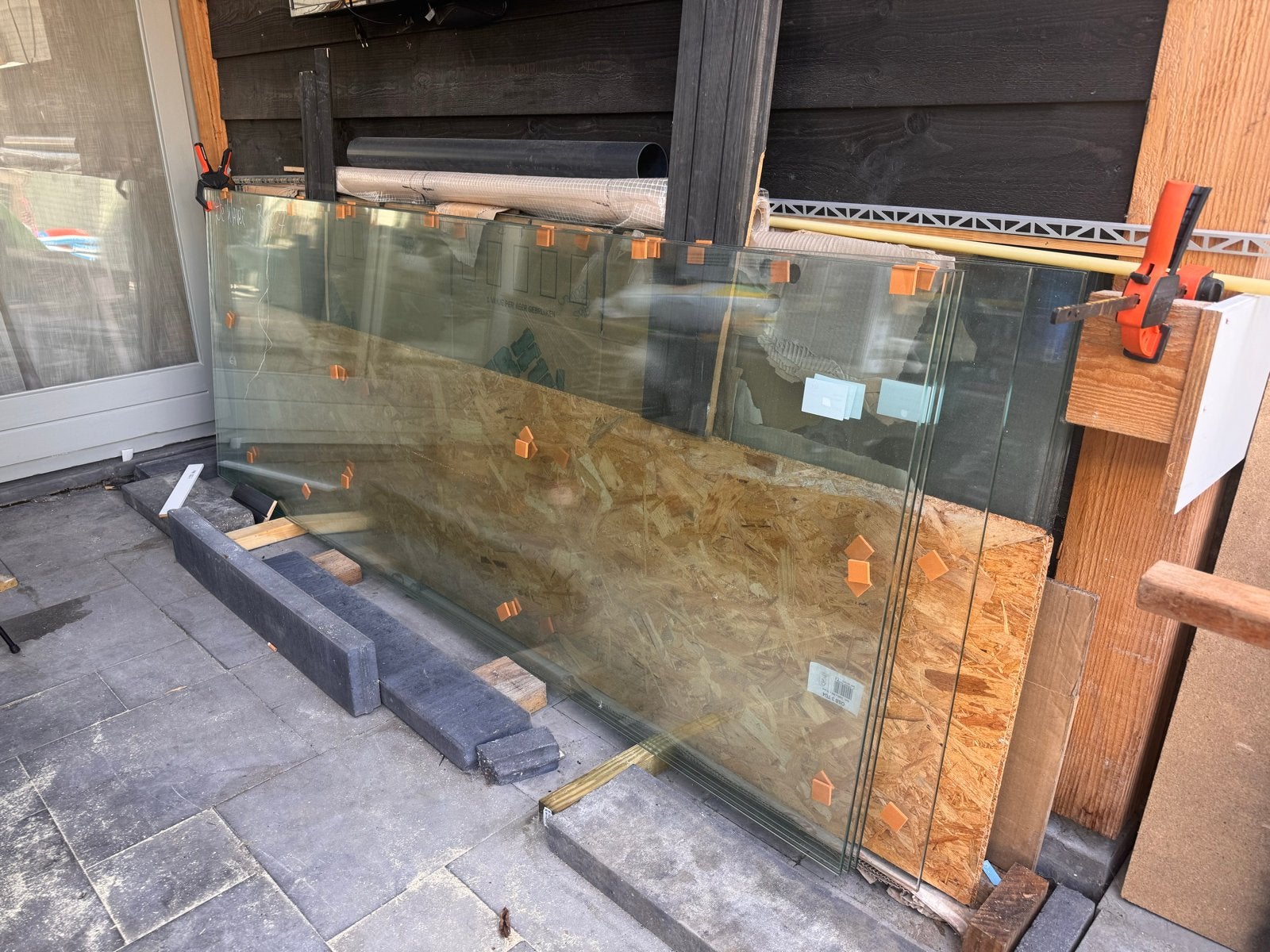 Glazen panelen voor schuifwand of dak, Doe-het-zelf en Verbouw, Ophalen, 120 tot 160 cm, Nieuw, Glasplaat