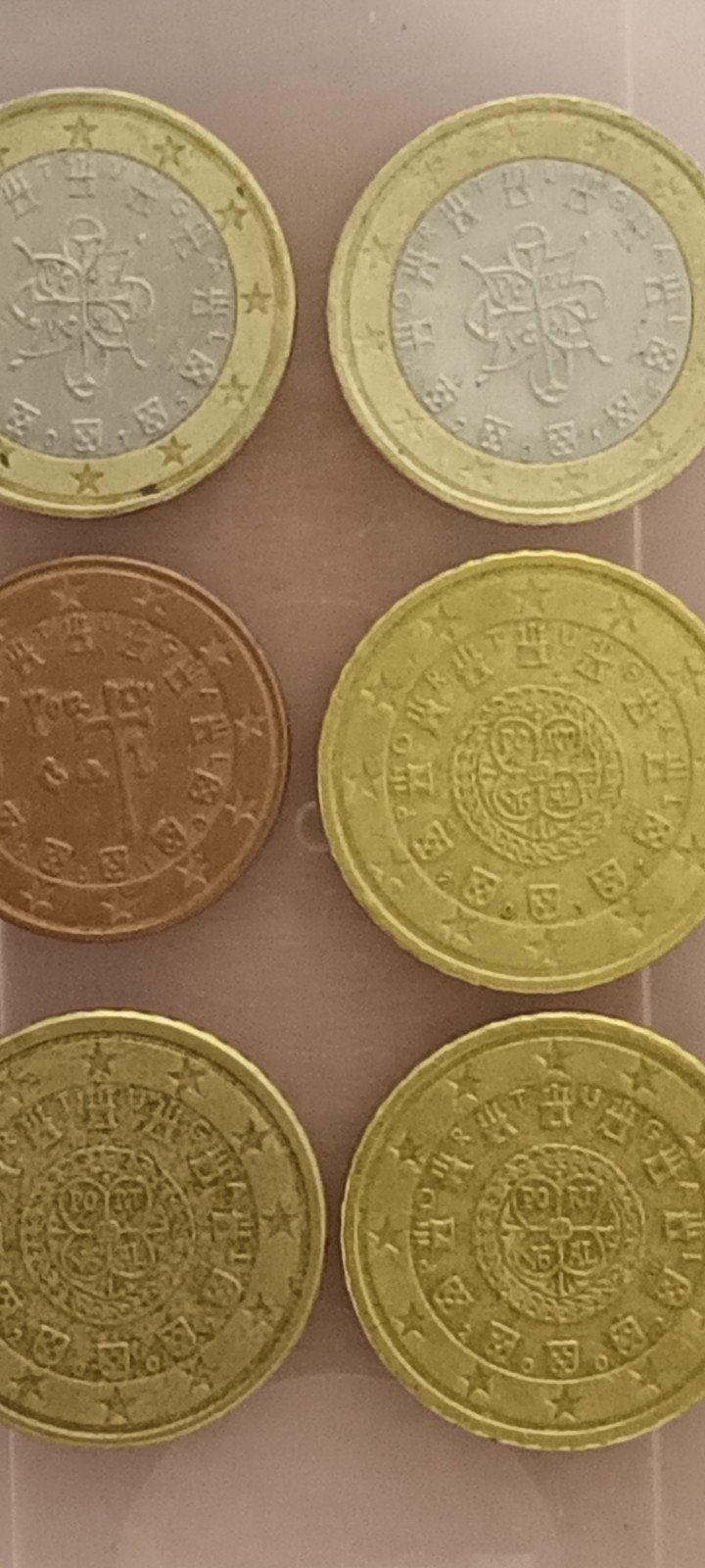 Euromunten Portugal 0,05 + 0,50 + 1,00 samen of apart, Postzegels en Munten, Munten | Europa | Euromunten, Ophalen of Verzenden