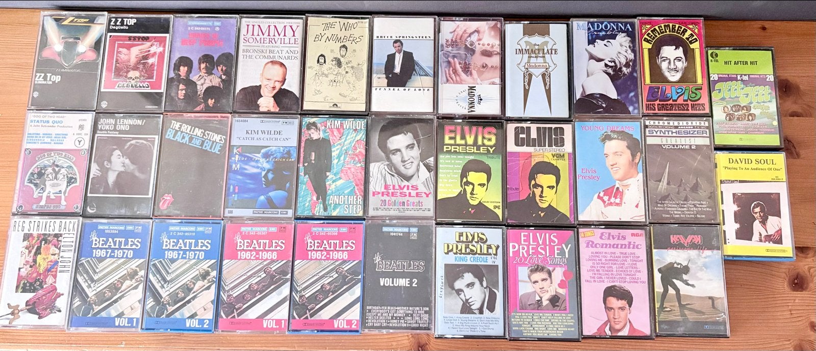 36 Cassettebandjes (o.a. Beatles, Elvis, The Who, Madonna), Cd's en Dvd's, Gebruikt, Ophalen of Verzenden, Voorbespeeld, Pop