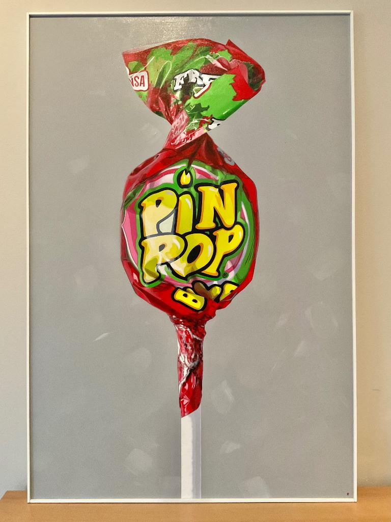 Super realistisch schilderij van een lolly 60x90cm, Antiek en Kunst, Kunst | Schilderijen | Modern, Ophalen