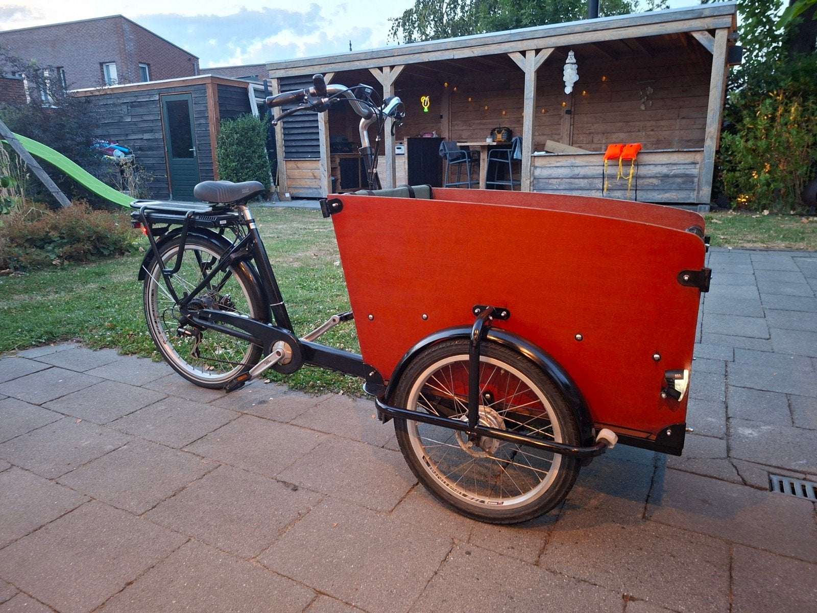 te koop babboe big elektrisch bakfiets., 4 kinderen of meer, Gebruikt, Elektrisch, Schijfrem