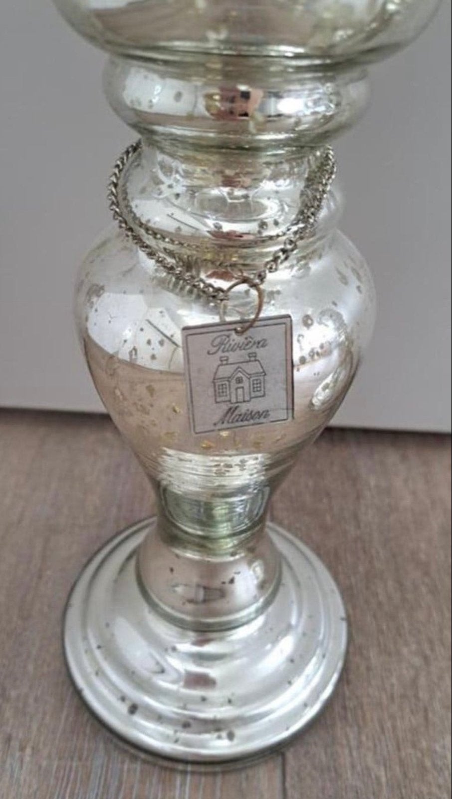2 prachtige Rivièra Maison windlichten - 53 cm hoog, Ophalen, Windlicht, Rivièra Maison, Zilver