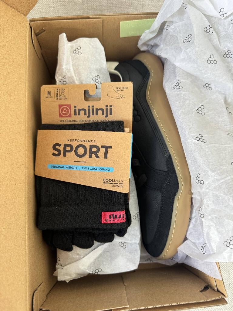 Vivobarefoot Gobi II Sneaker Leather Obsidian (maat 41), Ophalen, Vivobarefoot, Zwart, Nieuw