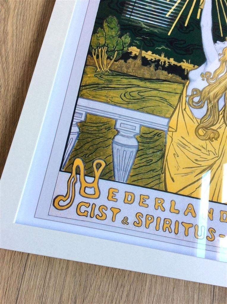 Spiritus Gloeilicht Jugendstil Deco Affiche Poster in Frame, Verzenden, Nieuw, Reclamebord