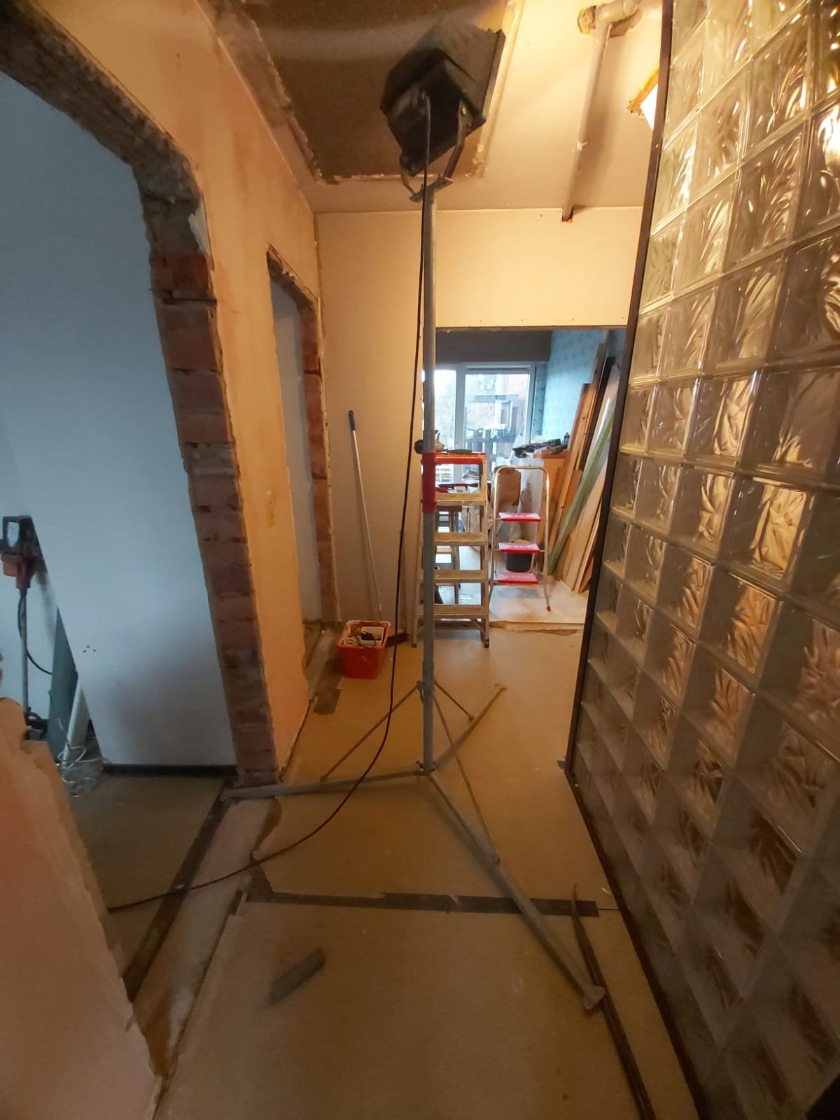 Krachtige bouwlamp 1000 W - Halogeen met statief, Ophalen, Gebruikt, Met statief, Lamp met armatuur