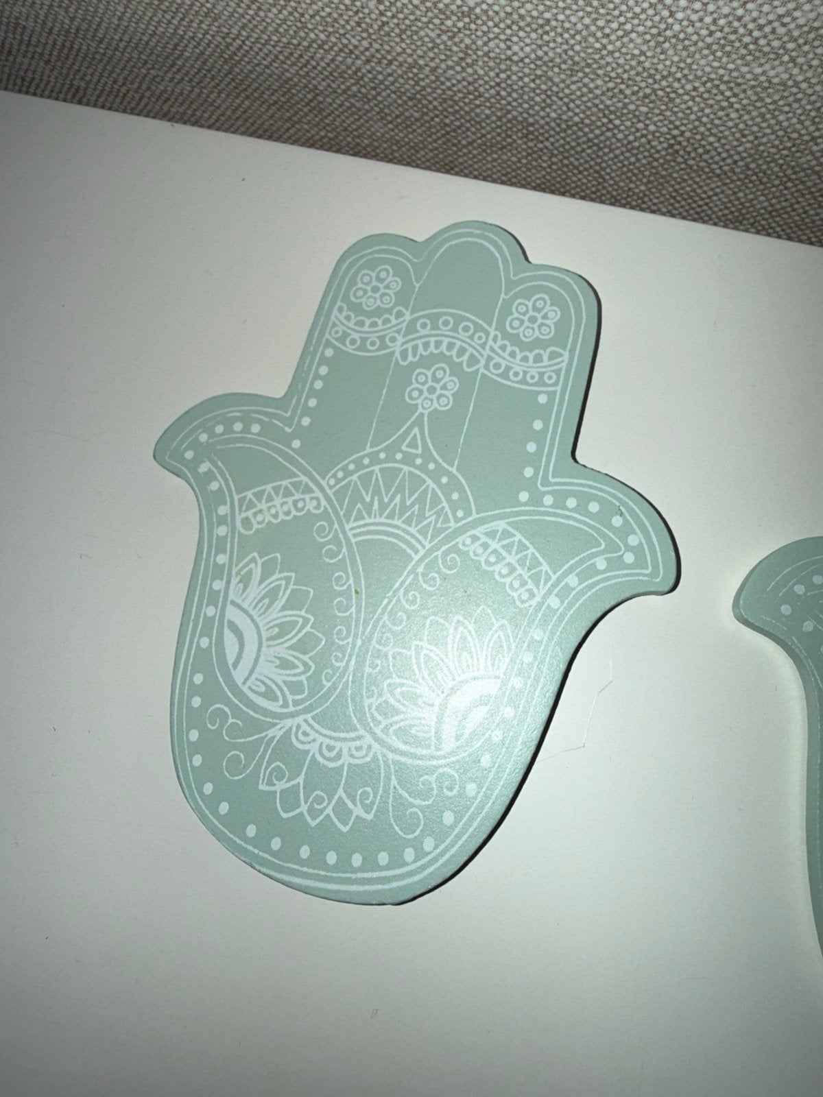 Onderzetters Hamsa Hand - Set van 4, Ophalen, Groen, Glasonderzetter, Overige materialen