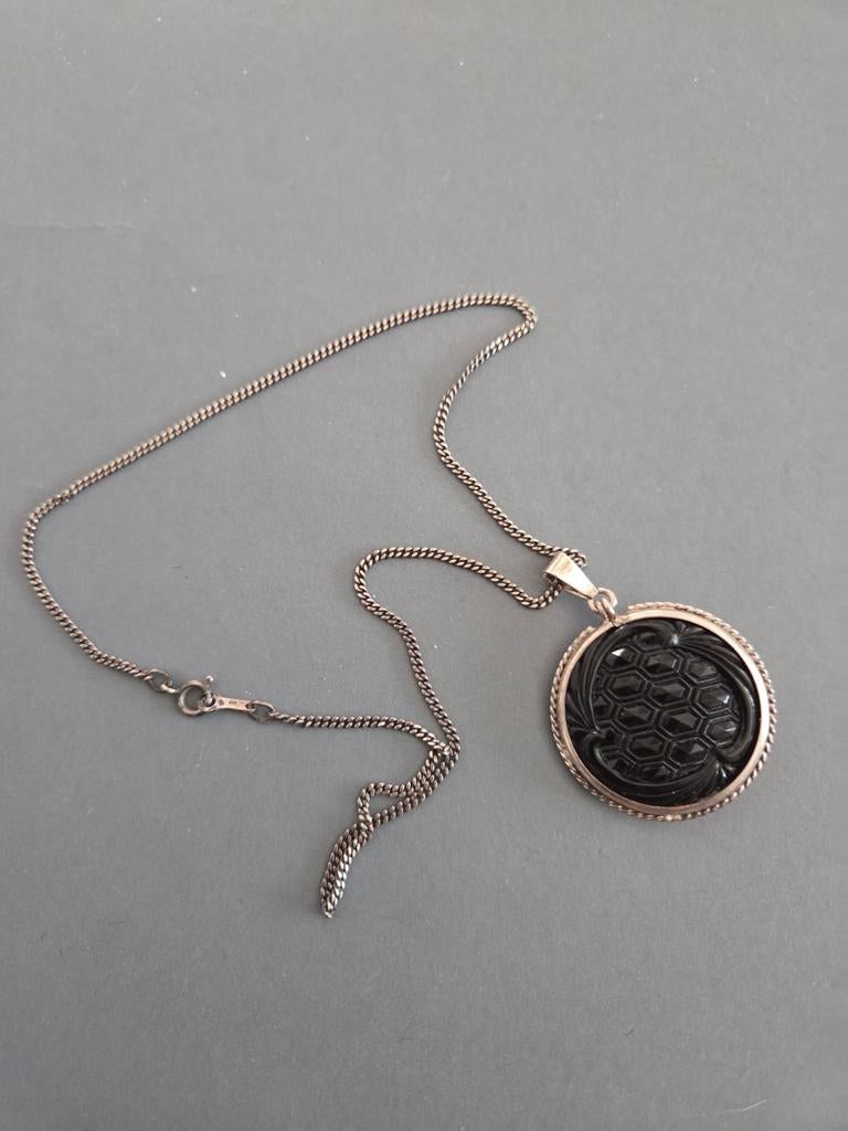 oude zilveren klederdrachts ketting zeldzaam, Verzenden, Zo goed als nieuw, Zilver, Zilver