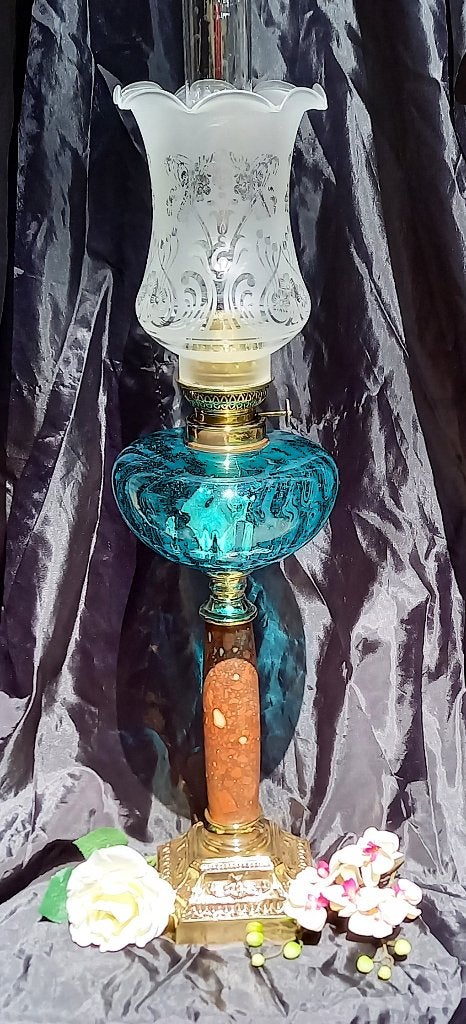 Antieke Franse XL olielamp, Verzenden