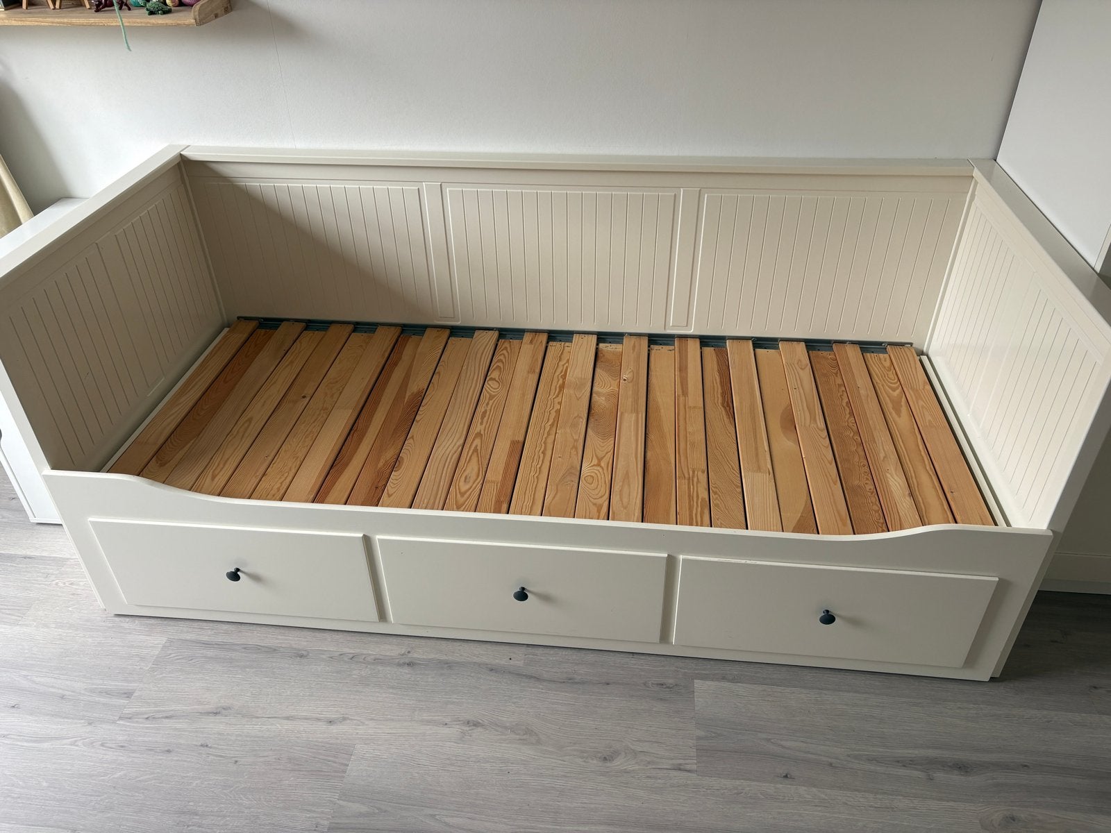 Ikea Hemnes Bedbank met 3 lades - Wit, Ophalen, Wit, Tweepersoons, 80 cm