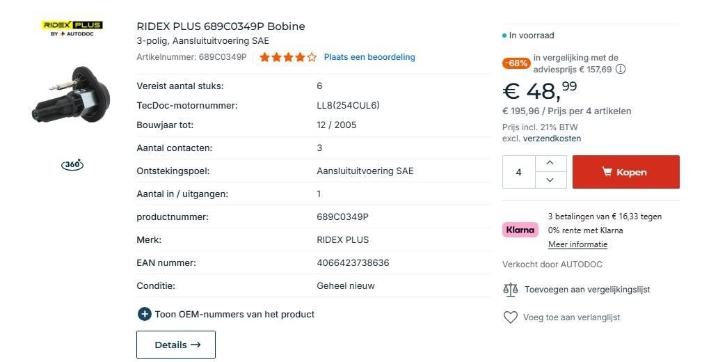 Nieuwe bobine Chevrolet Trailblazer 2003, Ophalen of Verzenden, Nieuw, Chevrolet