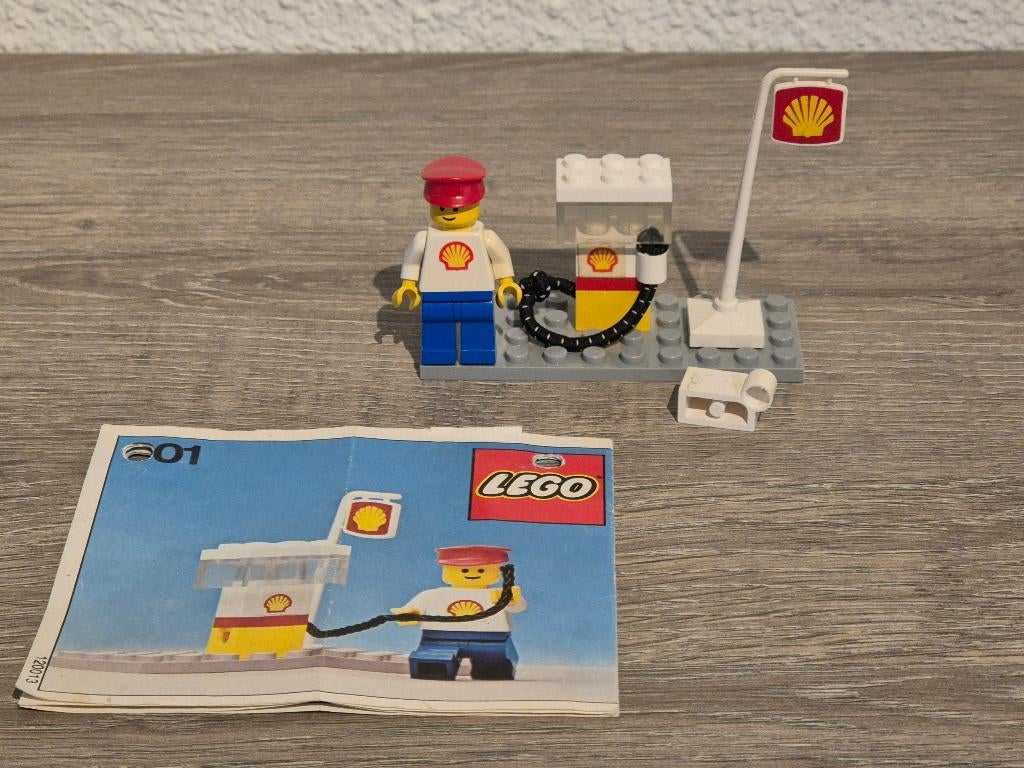 Lego: Shell Benzinepomp (set 601), Ophalen of Verzenden, Zo goed als nieuw