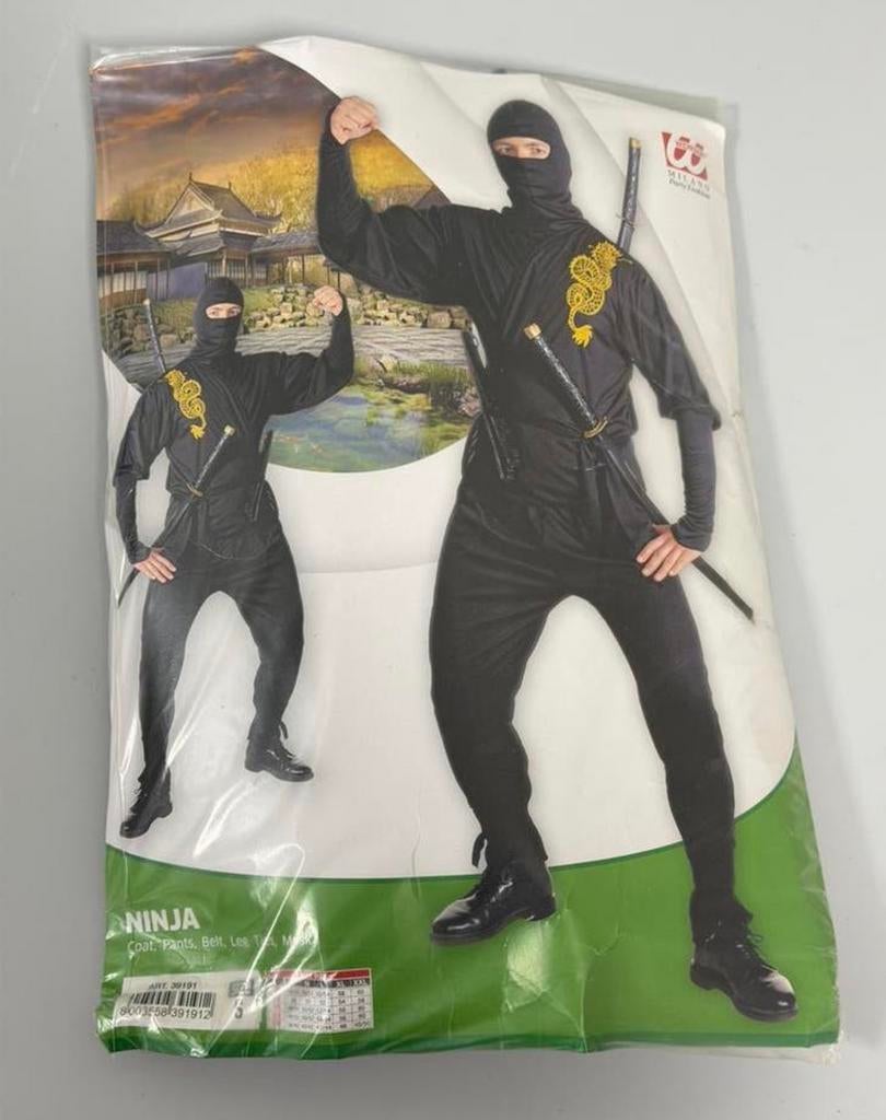 Dragon Ninja Kostuum Volwassenen Carnaval verkleden Maat S, Nieuw, Ophalen of Verzenden, H, Kleding
