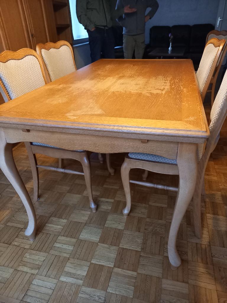 Brocante tafel met 5 stoelen, Antiek en Kunst, Ophalen