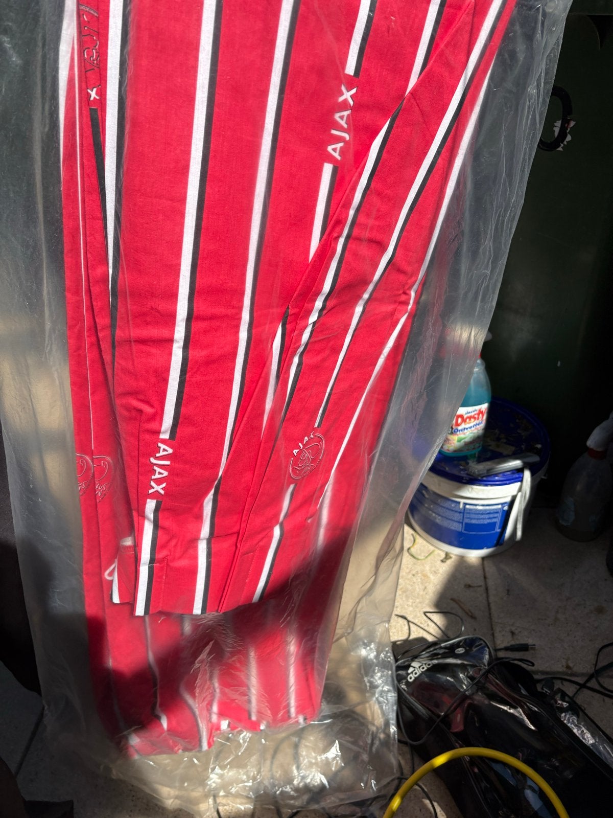 💥Ajax Gordijnen - Rood/Wit gestreept (Nieuw) 💥, Nieuw, Ophalen of Verzenden, 200 cm of meer, 150 tot 200 cm