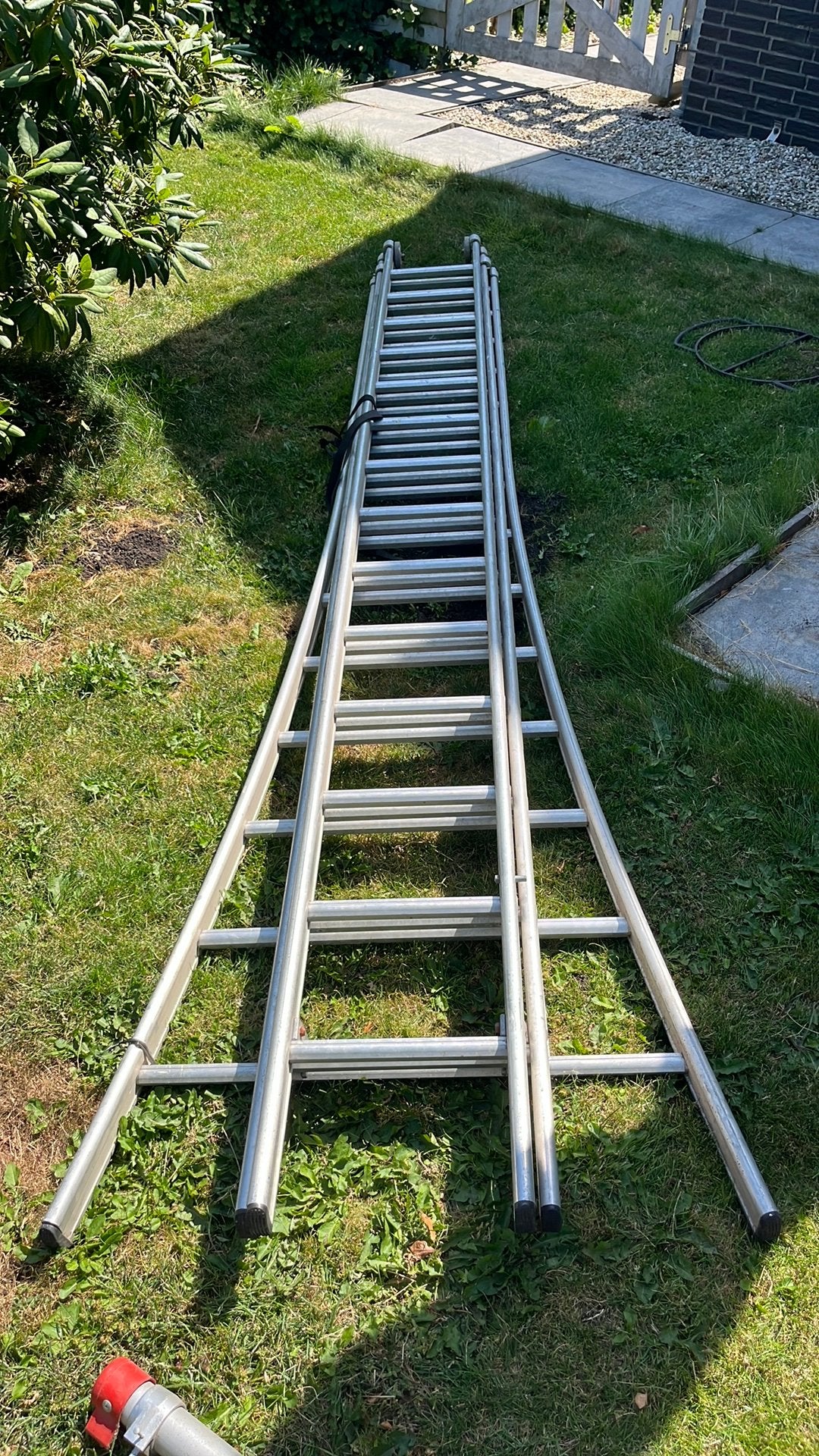 Aluminium ladder, Doe-het-zelf en Verbouw, Ladders en Trappen, Ophalen, Gebruikt, Ladder, Opvouwbaar of Inschuifbaar
