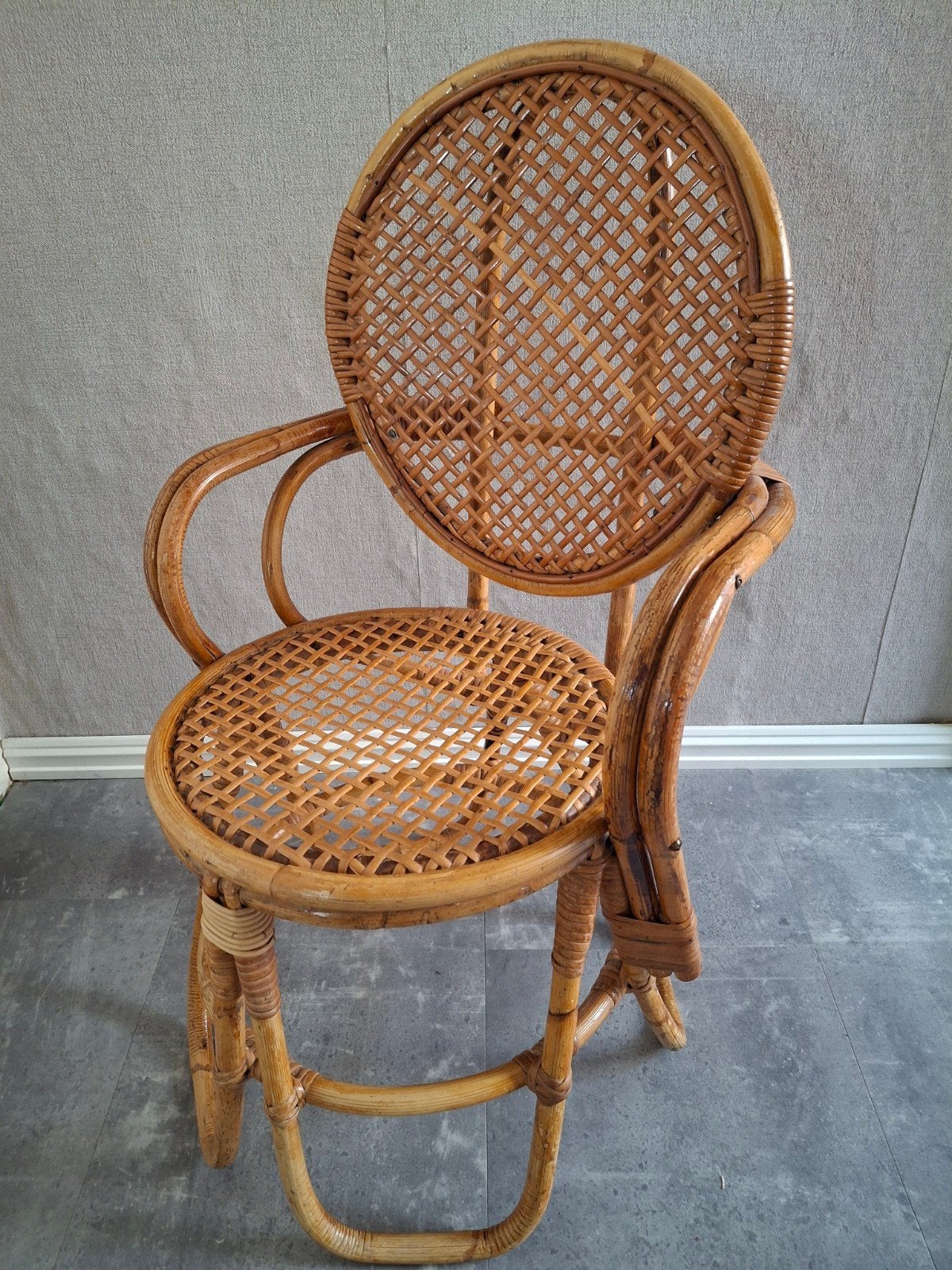 Rotan stoeltje voor kinderen, Huis en Inrichting, Ophalen, Gebruikt, Bruin, Riet of Rotan