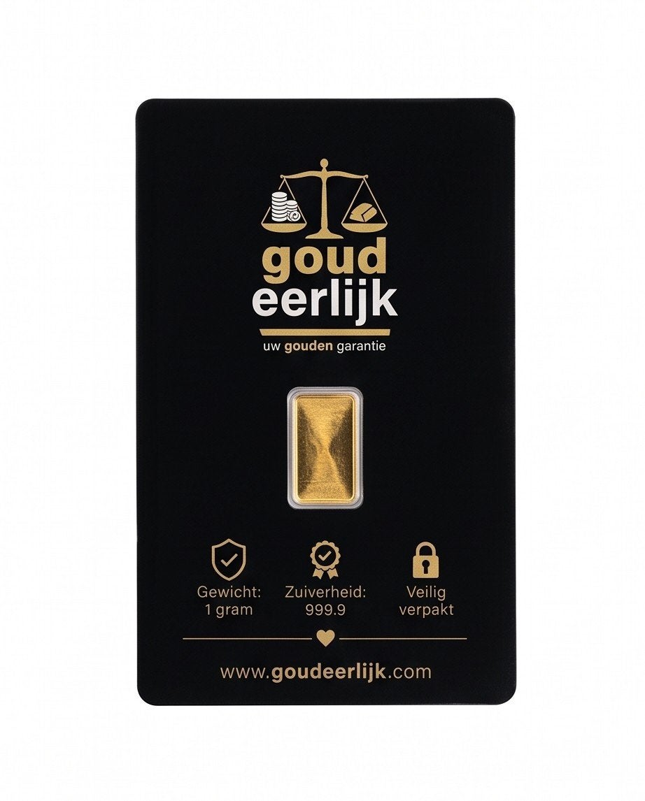 1 gram Goud Baar - Puur Goud 999.9, Ophalen of Verzenden, Goud