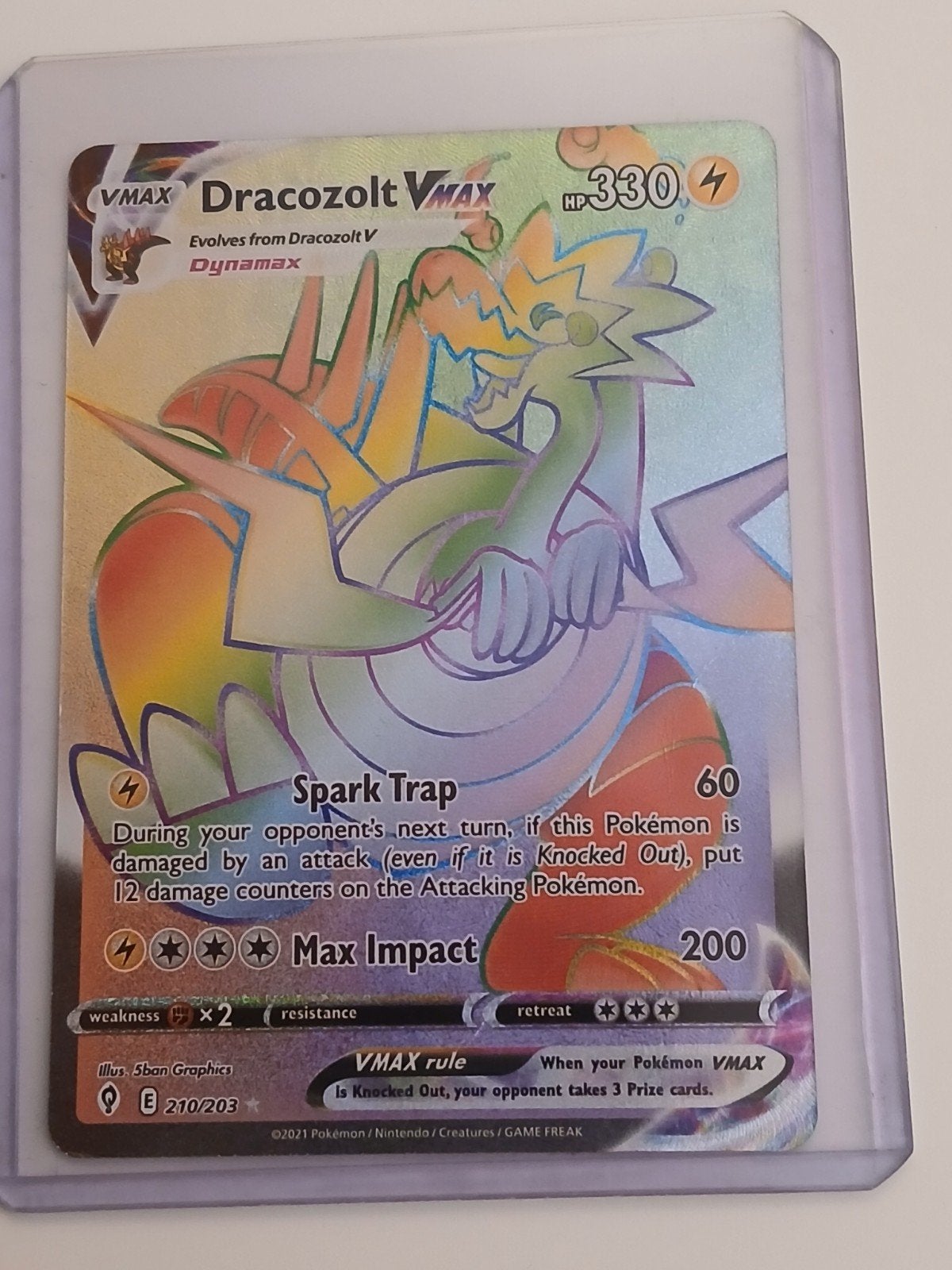 Pokemon kaart Dracozolt Vmax, Ophalen of Verzenden, Nieuw, Losse kaart, Foil