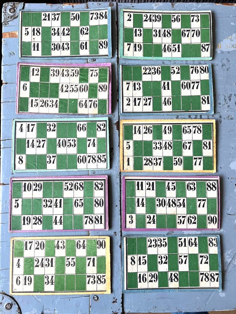 10 x OUDE BINGOKAARTEN, Ophalen of Verzenden