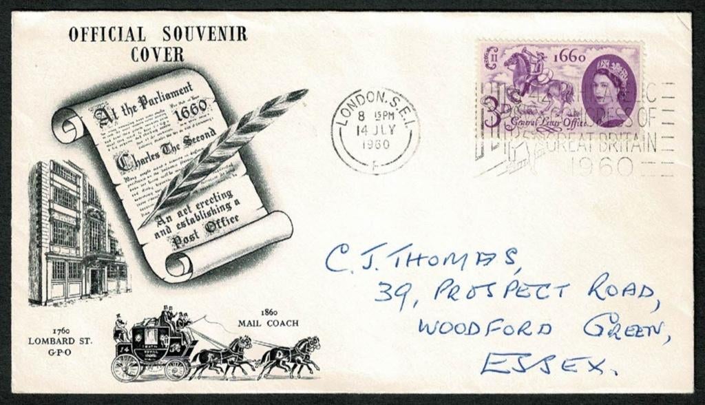 Royalty : U.K.  Souvenir Cover  - 14.7.1960, Verzenden, Gebruikt, Buitenland, Kaart, Foto of Prent