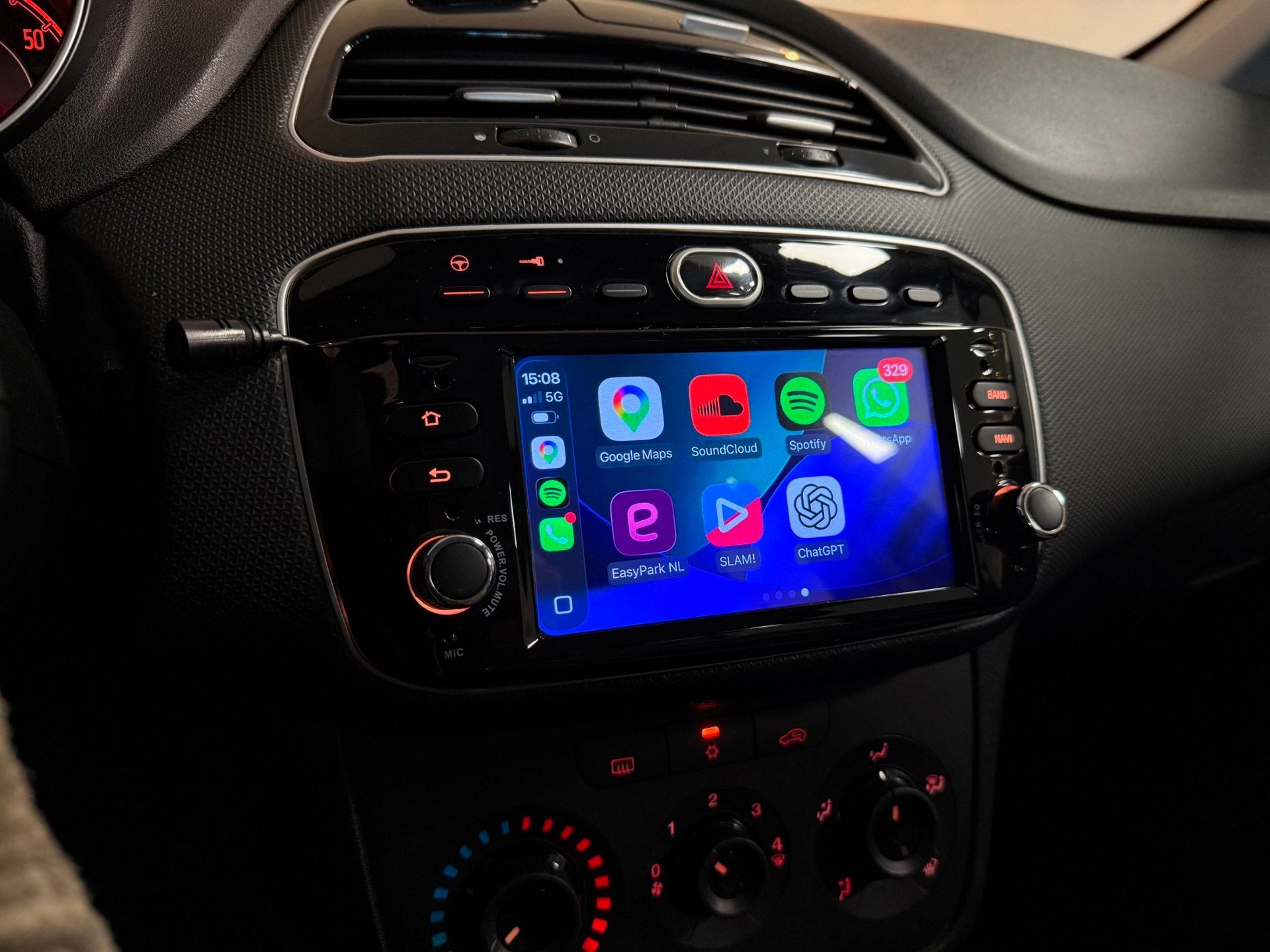 Fiat Punto Evo 1.2 *Apple Carplay/Android Auto* Airco|Cruise, Auto's, Fiat, Voorwielaandrijving, 1242 cc, 4 cilinders, 400 kg
