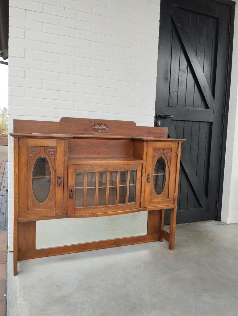 Vintage vitrinekast / buffetkast / hangkast / opzetkast, Ophalen, 25 tot 50 cm, 50 tot 100 cm